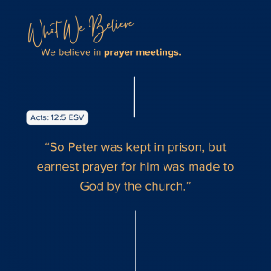 What We Believe at Riverside Christian Assembly: Acts 12:5 (ESV) “So Peter was kept in prison, but earnest prayer for him was made to God by the church.”